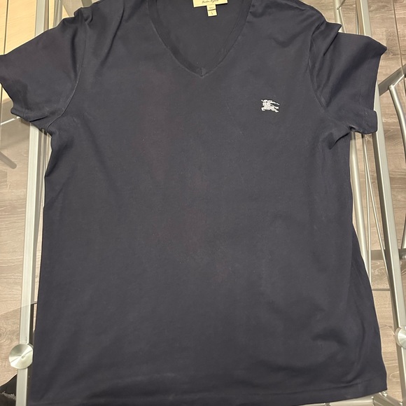 Burberry navy blue v neck shirt - Picture 2 of 3